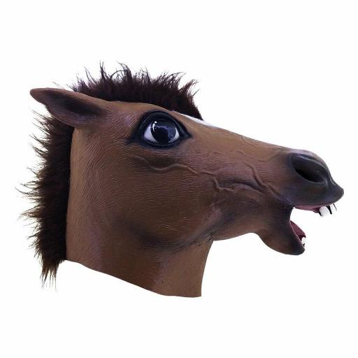 Máscara Caballo Marrón Disfraz Halloween Cosplay Ghoulish  [3]
