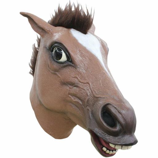 Máscara Caballo Marrón Disfraz Halloween Cosplay Ghoulish 