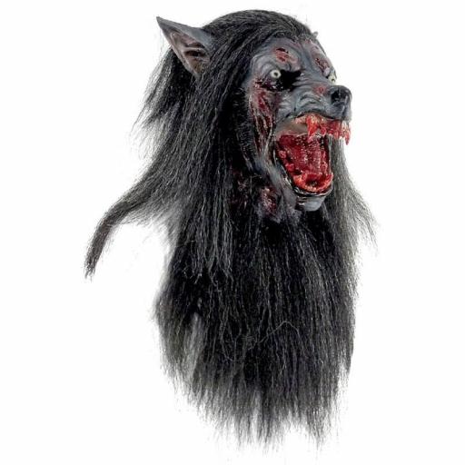 Máscara Lobo Negro Disfraz Halloween Cosplay Ghoulish  [1]