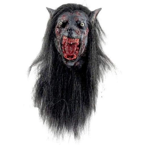 Máscara Lobo Negro Disfraz Halloween Cosplay Ghoulish  [0]