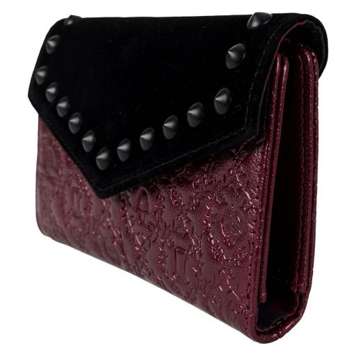 Monedero Disney Villanos Granate Metálico Loungefly