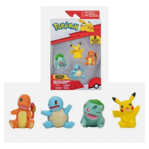 Pack 4 Figuras Pokemon iniciales Kanto