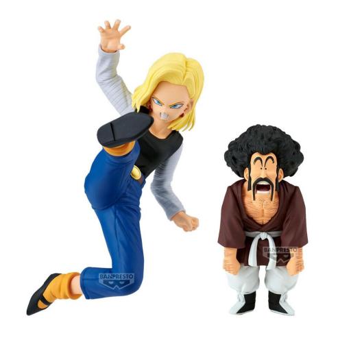 Set 2 Figuras Dragon Ball Z Android 18 & Mr. Satan Match Makers Banpresto 11- 8 cm [0]