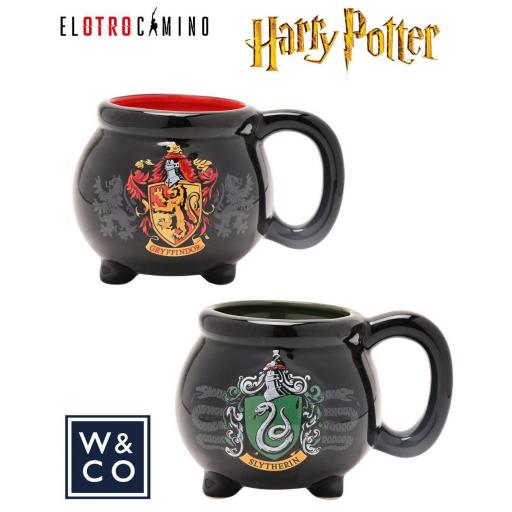 Set 2 Tazas Harry Potter Gryffindor y Slytherin Caldero W&CO [0]