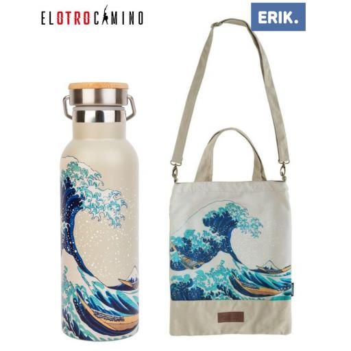 Set Bolsa y Botella La Gran Ola de Kanagawa Hokusai Erik [0]