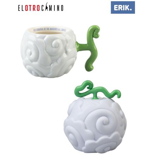 Set Lámpara Taza 3D One Piece Fruta Smoke-Smoke Erik