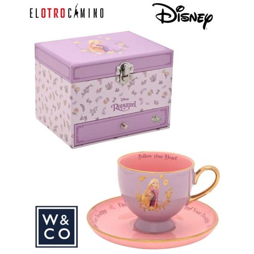 Set Taza y Joyero Musical Princesa Rapunzel Disney W&CO 