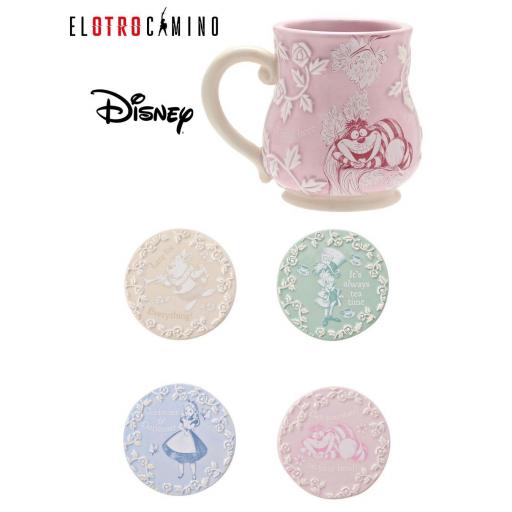 Set Tazas & 4 Posavasos Alicia en el País de las Maravillas Disney W&CO 
