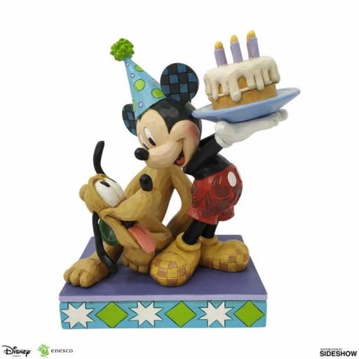 Figura Enesco Disney Mickey Mouse y Pluto Cumpleaños 13 cm