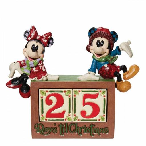 Figura Enesco Disney Mickey Mouse & Minnie Calendario Navidad 18 cm