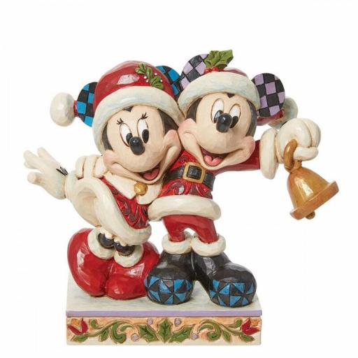 Figura Enesco Disney Mickey Mouse & Minnie Navidad 15 cm