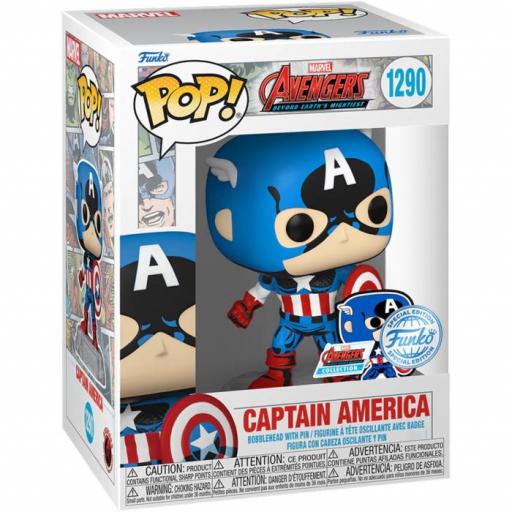 Figura Funko Pop! con Pin Marvel Capitán América 9 cm [1]