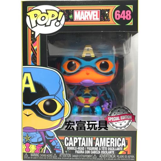 Figura Funko Pop! Capitan America Black Light Marvel 9 cm [1]