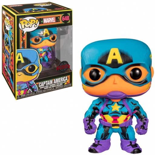 Figura Funko Pop! Capitan America Black Light Marvel 9 cm