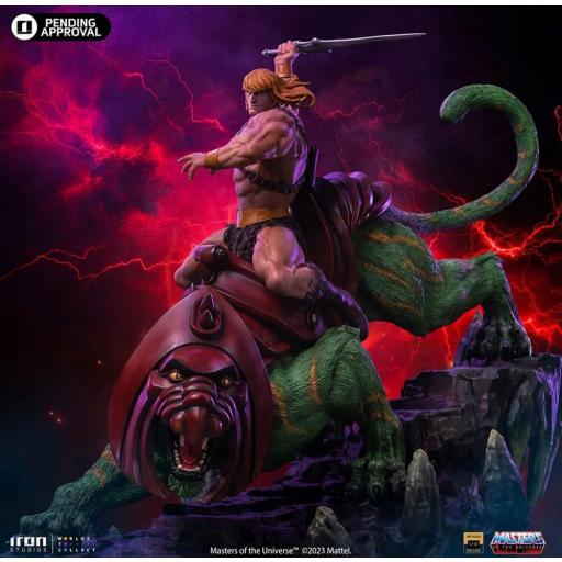 Estatua Iron Studios  Deluxe Art Scale Masters of the Universe He-man and Battle Cat 31 cm