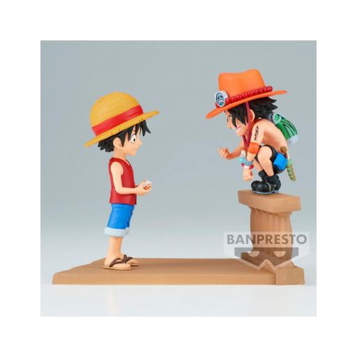 Figura One Piece Luffy & Ace Banpresto WCF 10 Log Stories 8 cm