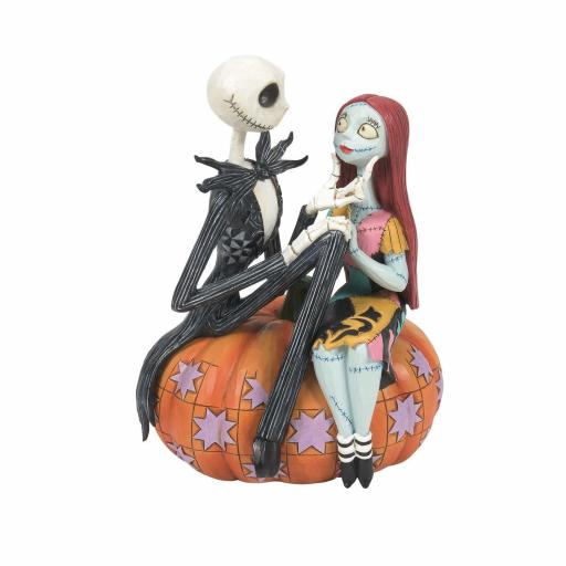 Figura Disney Pesadilla Antes de Navidad Jack y Sally Calabaza Enesco 16 cm