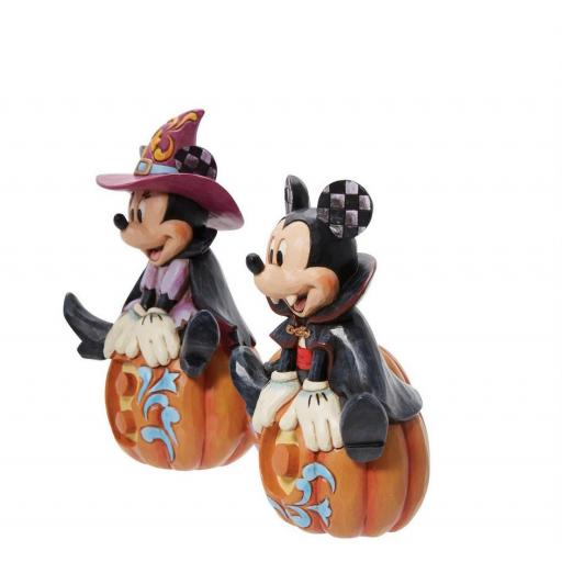 Figura Enesco Disney Mickey Mouse y Minnie Mouse Vampiro y Bruja 18 cm [3]