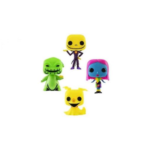 4 Figuras Funko Pop! Pesadilla Antes de Navidad Black Light 9 cm