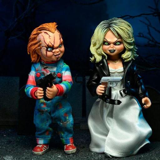 Pack 2 figuras articuladas Neca La novia de Chucky: Tiffany y Chucky 13 cm
