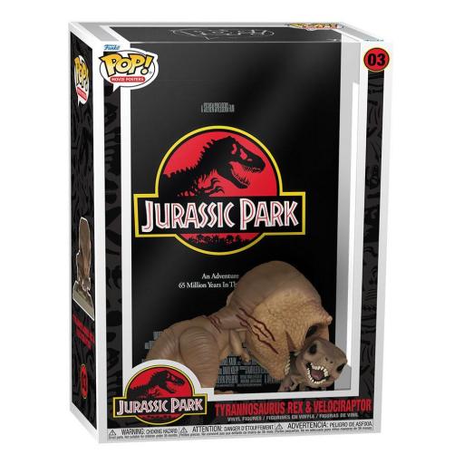 Figura Funko Pop! Parque Jurásico Movie Poster Tyrannosaurus Rex and Velociraptor