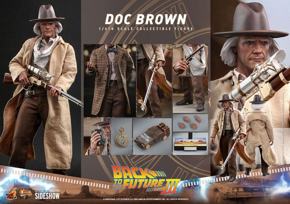 Figura Articulada Hot Toys Regreso al futuro III Doc Brown 32 cm