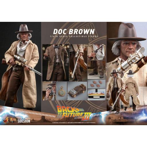 Figura Articulada Hot Toys Regreso al futuro III Doc Brown 32 cm