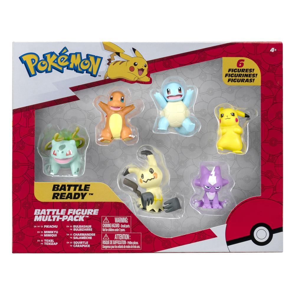 Pack 6 Figuras Pokemon Battle Pikachu, Squirtle, Charmander, Bulbasaur, Mimikyu, Toxel 5 cm