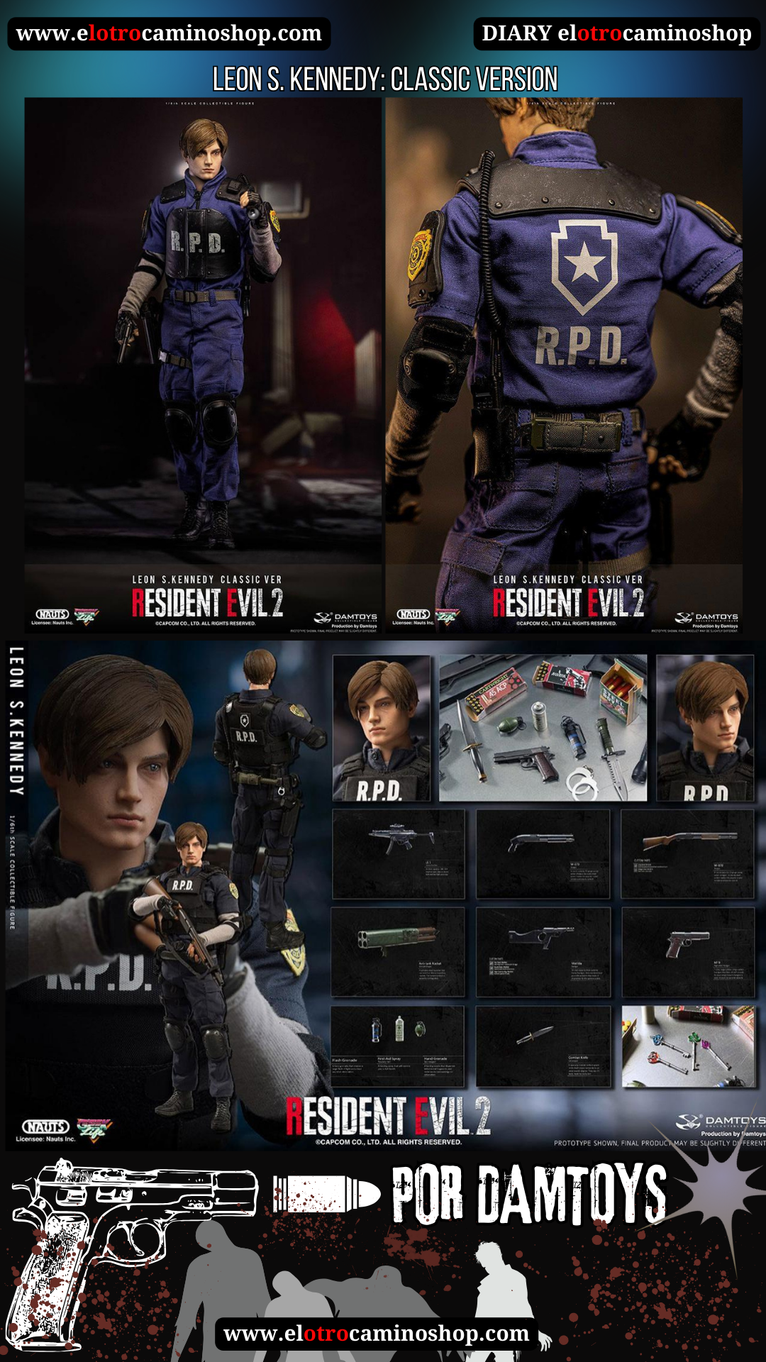 Figura Damtoys Resident Evil 2 Figura 1/6 Leon S. Kennedy (Versió