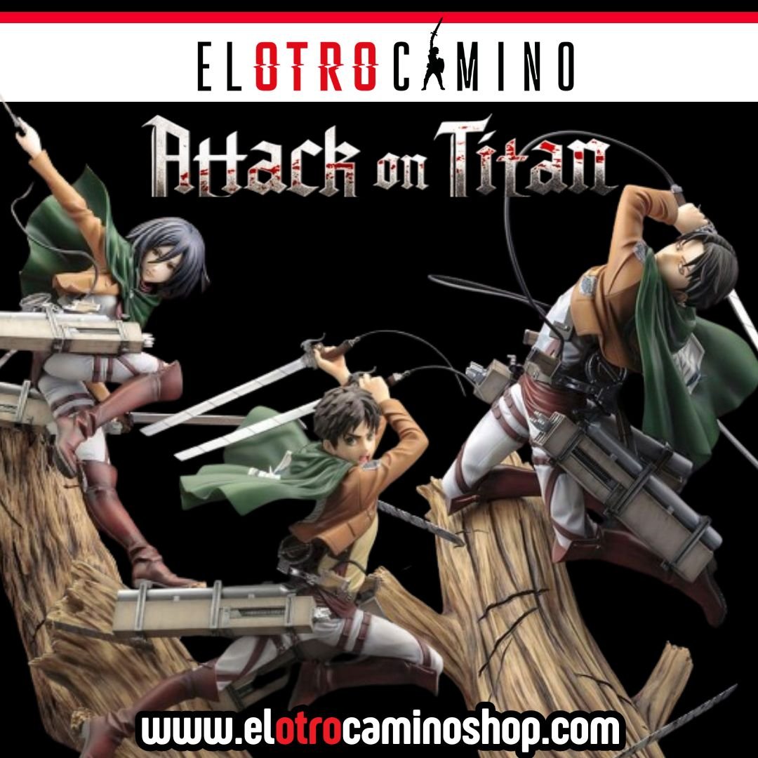 figuras attack on titan kotobukiya eren yeager levi ackerman mikasa akcerman