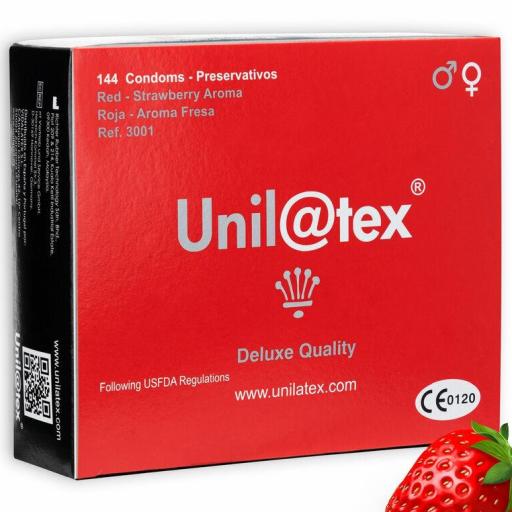 UNILATEX - PRESERVATIVOS ROJOS/FRESA 144 UDS [0]