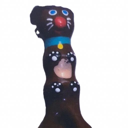 CONDOMERIE - PRESERVATIVO DECORATIVO PINTADO A MANO PERRO SALCHICHA MARRÃN XL
