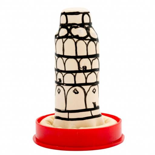 CONDOMERIE - PRESERVATIVO DECORATIVO PINTADO A MANO TORRE DE PISA [1]