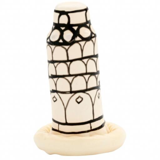 CONDOMERIE - PRESERVATIVO DECORATIVO PINTADO A MANO TORRE DE PISA [3]