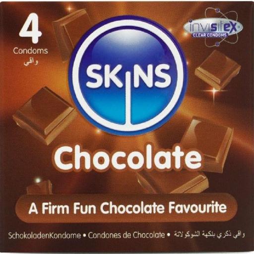 SKINS - PRESERVATIVOS PREMIUM SABOR CHOCOLATE PACK 4 [0]