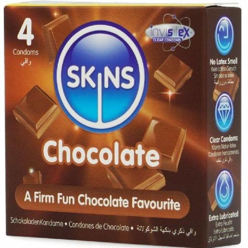 SKINS - PRESERVATIVOS PREMIUM SABOR CHOCOLATE PACK 4 [1]
