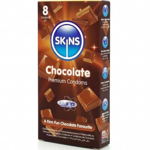 SKINS - PRESERVATIVOS PREMIUM SABOR CHOCOLATE PACK 8 [1]