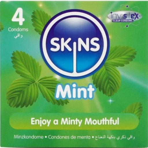 SKINS - PRESERVATIVOS PREMIUM SABOR MENTA PACK 4 [0]