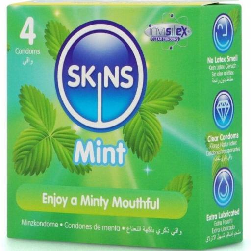 SKINS - PRESERVATIVOS PREMIUM SABOR MENTA PACK 4 [1]