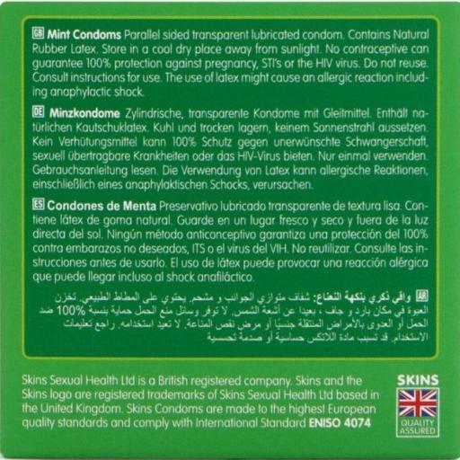 SKINS - PRESERVATIVOS PREMIUM SABOR MENTA PACK 4 [3]