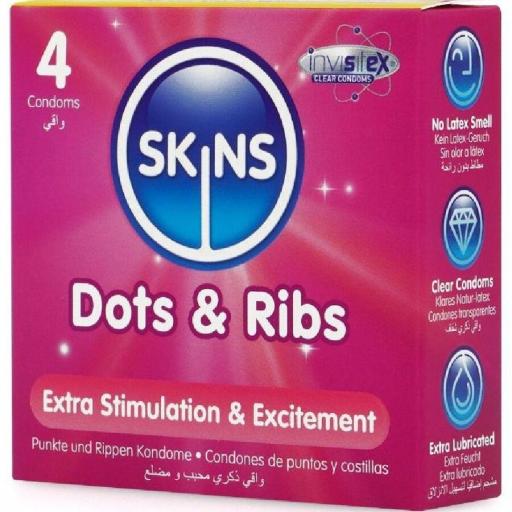 SKINS - DOTS & RIBS PRESERVATIVOS PREMIUM PACK 4 [1]