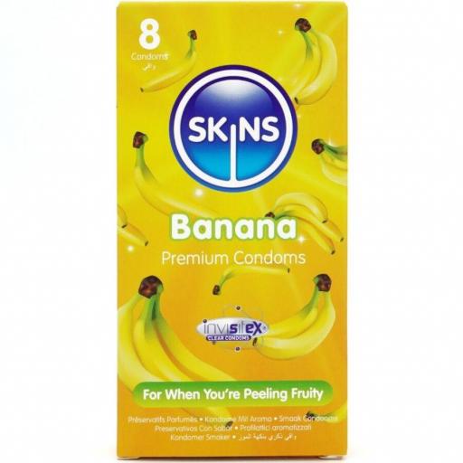 SKINS - PRESERVATIVOS PREMIUM SABOR PLÃTANO PACK 8