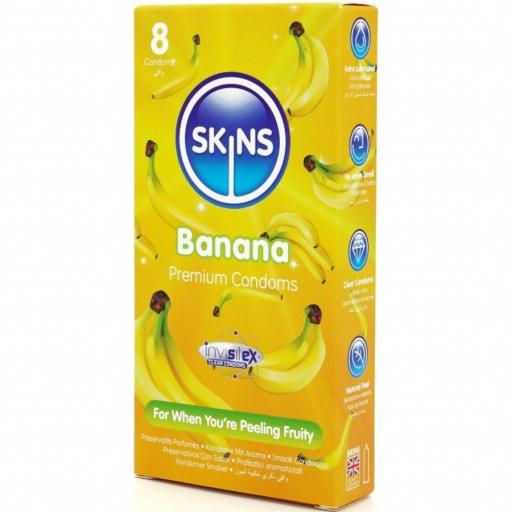 SKINS - PRESERVATIVOS PREMIUM SABOR PLÃTANO PACK 8 [1]