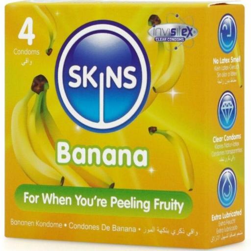 SKINS - PRESERVATIVOS PREMIUM SABOR PLÃTANO PACK 4 [1]