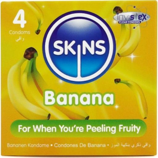 SKINS - PRESERVATIVOS PREMIUM SABOR PLÃTANO PACK 4 [0]