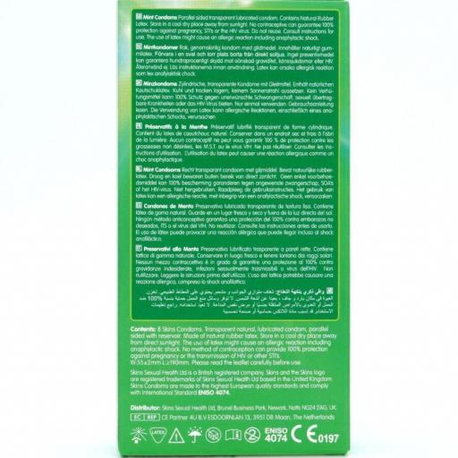 SKINS - PRESERVATIVOS PREMIUM SABOR MENTA PACK 8 [3]