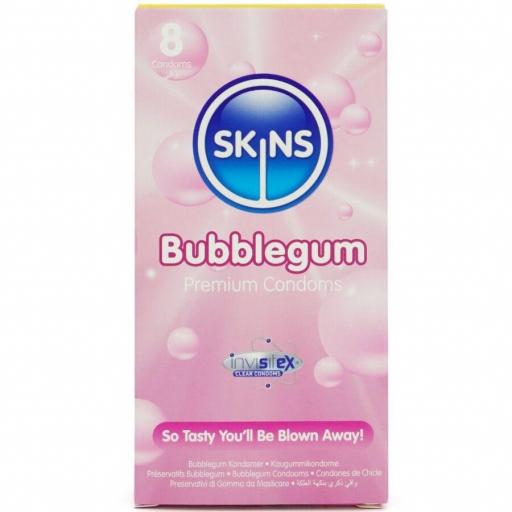 SKINS - PRESERVATIVOS PREMIUM SABOR CHICLE PACK 8 [0]
