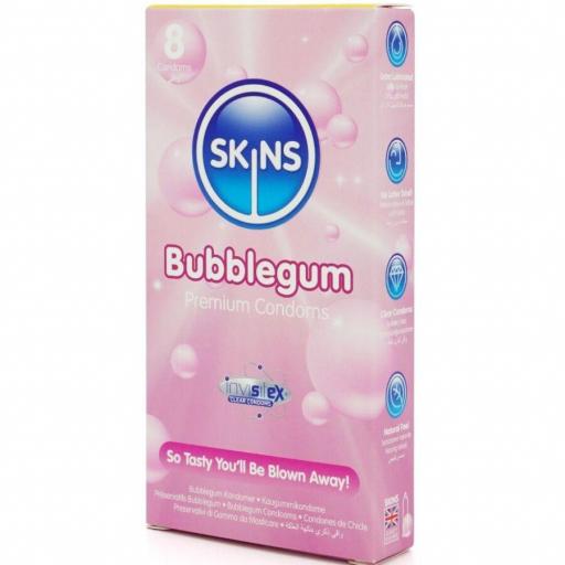SKINS - PRESERVATIVOS PREMIUM SABOR CHICLE PACK 8 [1]