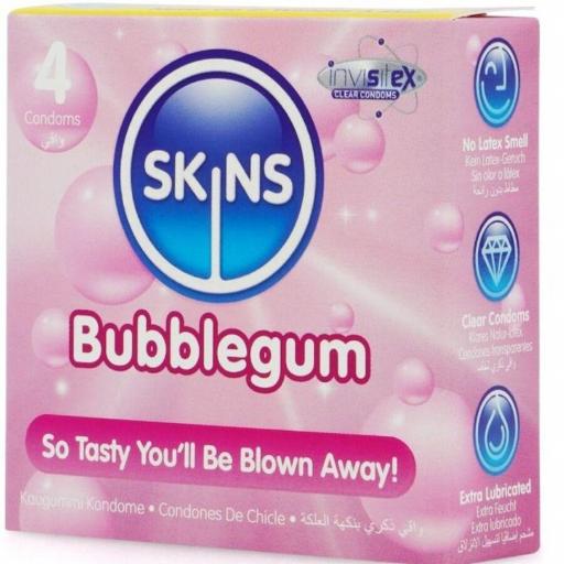 SKINS - PRESERVATIVOS PREMIUM SABOR CHICLE PACK 4 [1]