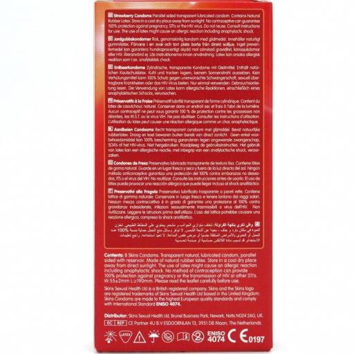 SKINS - PRESERVATIVOS PREMIUM SABOR FRESA PACK 8 [3]